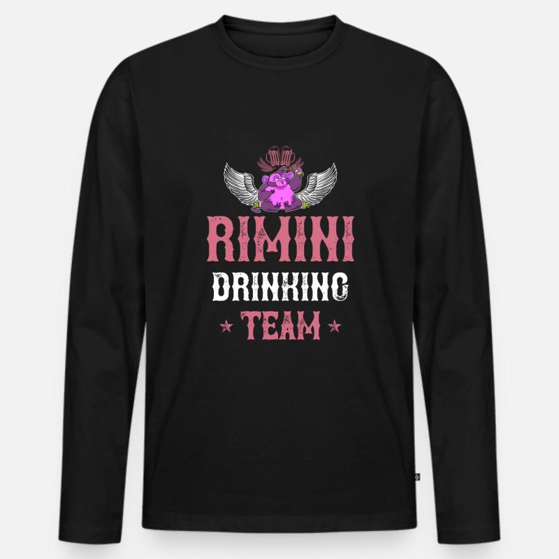 Rimini Drinking Team - Männer Premium Bio Langarmshirt - Schwarz