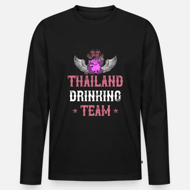 Thailand Drinking Team - Männer Premium Bio Langarmshirt - Schwarz