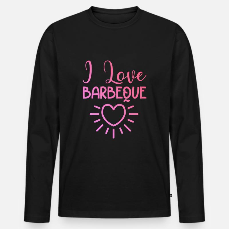 Ich liebe Barbeque - Männer Premium Bio Langarmshirt - Schwarz