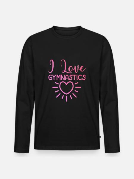 Ich liebe Gymnastik - Männer Premium Bio Langarmshirt - Schwarz