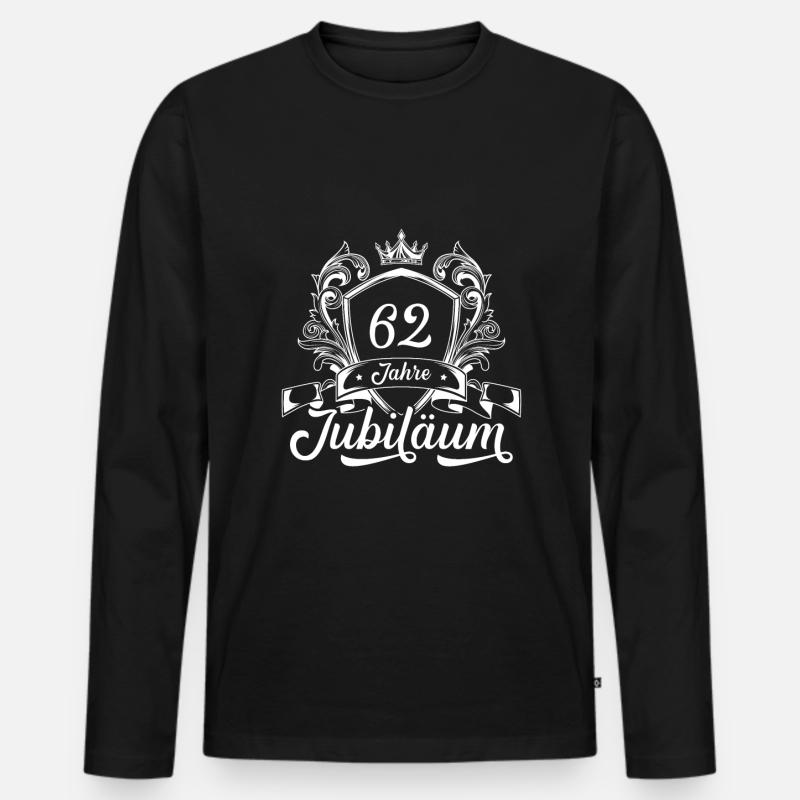 62 Zahl Kranz - Männer Premium Bio Langarmshirt - Schwarz