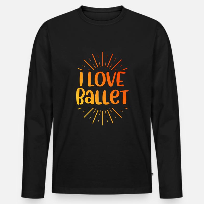 Ich liebe Ballett - Männer Premium Bio Langarmshirt - Schwarz