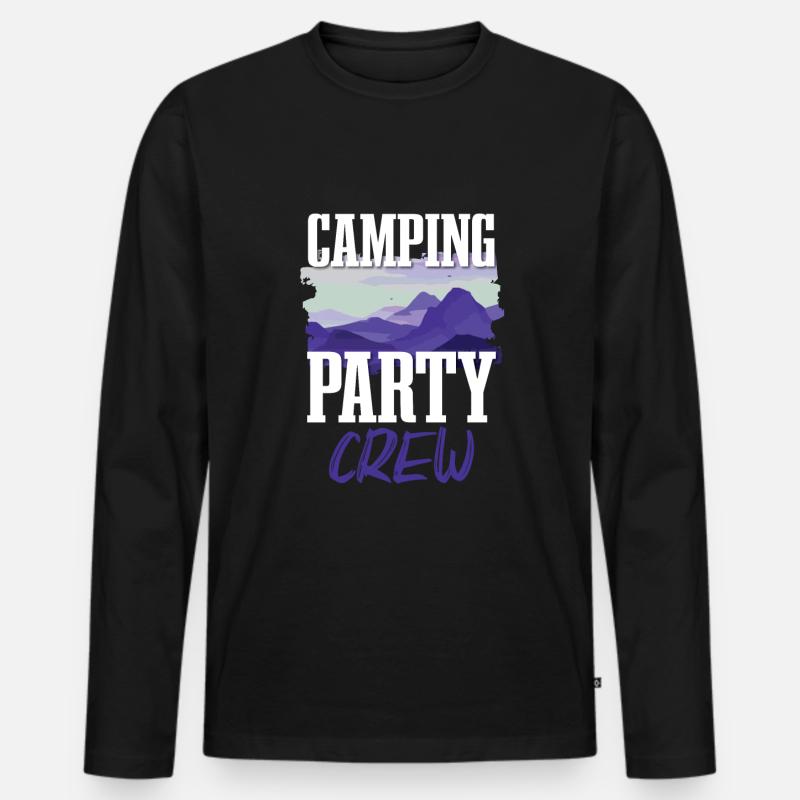 Camping Party Crew - Männer Premium Bio Langarmshirt - Schwarz