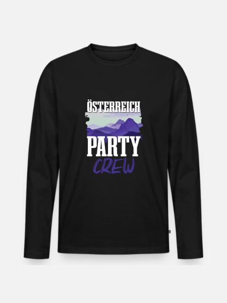 Austria Party Crew - Men's Premium Organic Long Sleeve Shirt - black