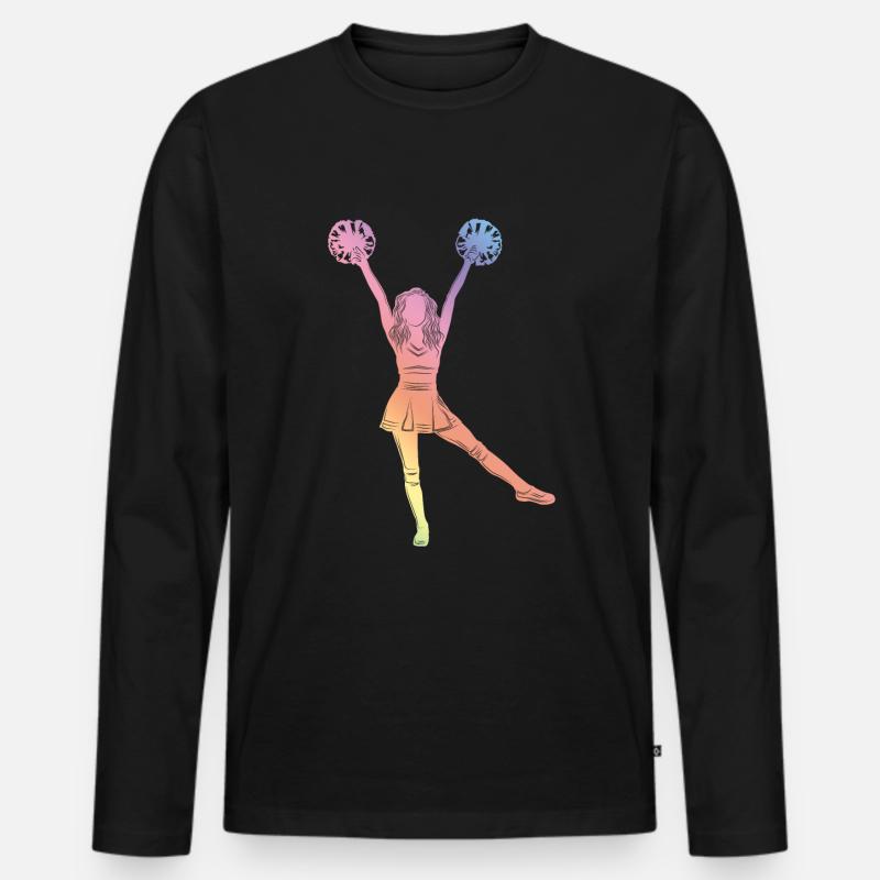 Cheerleader Silhouette - Männer Premium Bio Langarmshirt - Schwarz