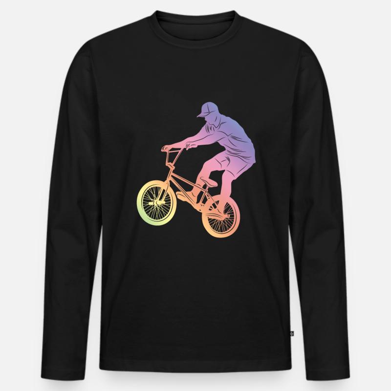 Motocross Silhouette - Männer Premium Bio Langarmshirt - Schwarz