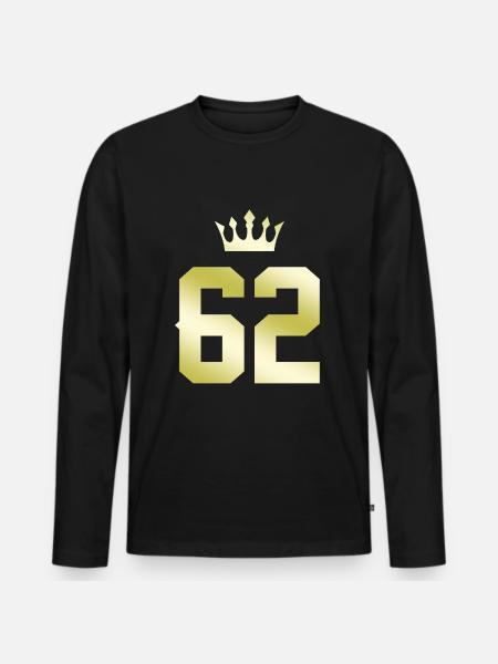 62 Couronne numérique - T-shirt manches longues Premium bio Homme - noir