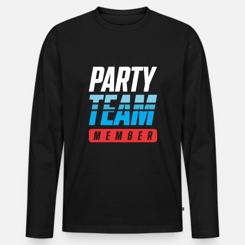Party Team - Männer Premium Bio Langarmshirt - Schwarz