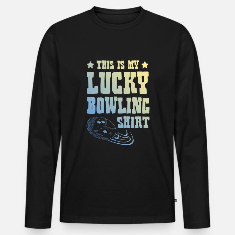 Bowling Shirt - Männer Premium Bio Langarmshirt - Schwarz