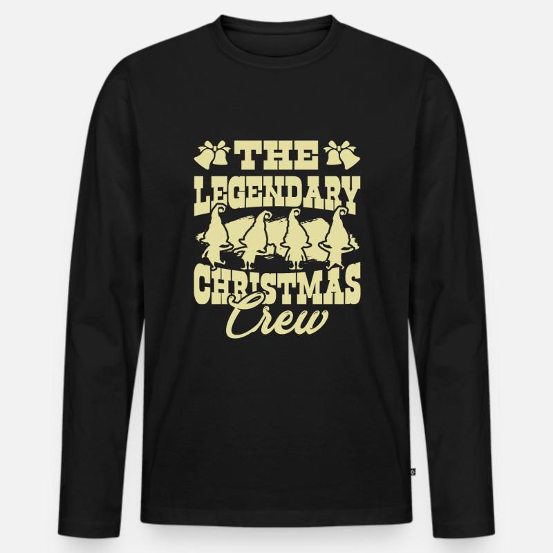 Legendary Christmas Crew - Männer Premium Bio Langarmshirt - Schwarz