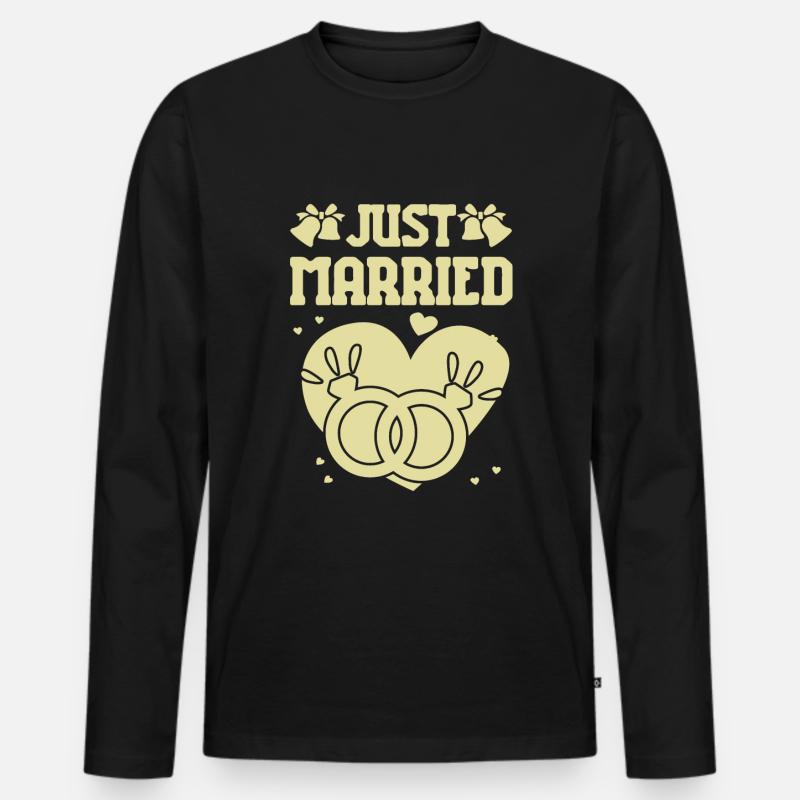 Just Married - Männer Premium Bio Langarmshirt - Schwarz