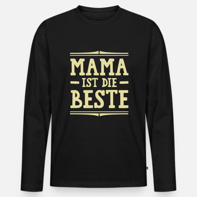 Beste Mama - Männer Premium Bio Langarmshirt - Schwarz