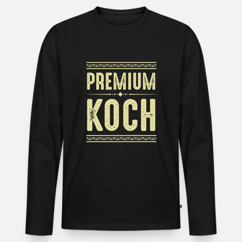 Premium Koch - Männer Premium Bio Langarmshirt - Schwarz