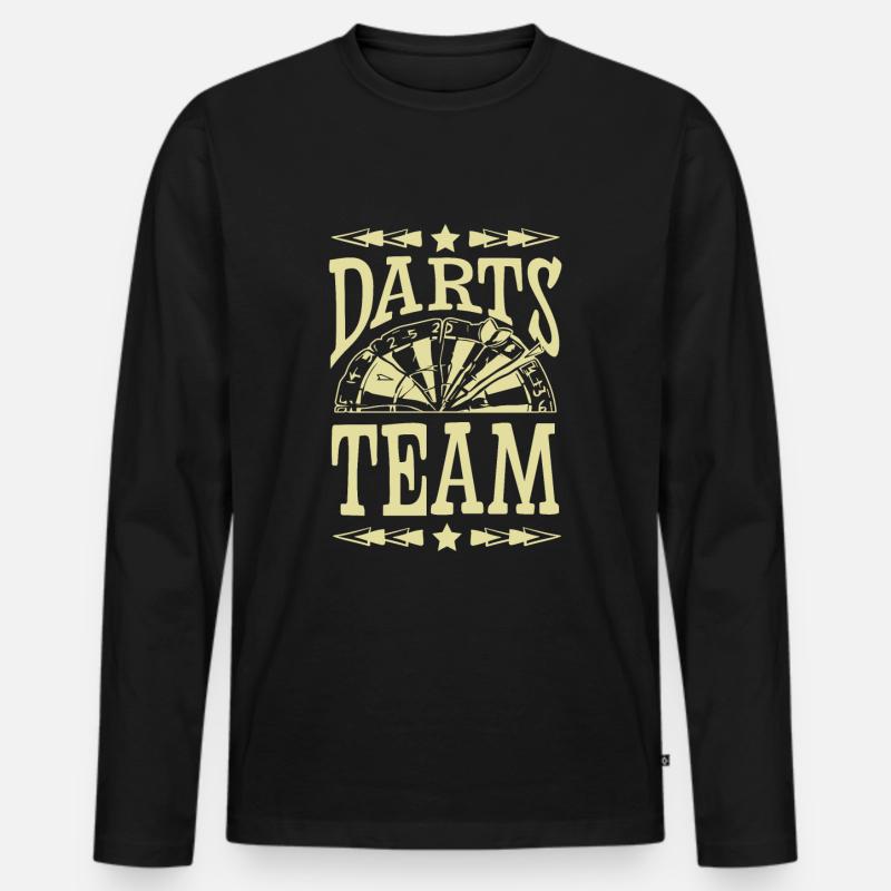 darts team - Männer Premium Bio Langarmshirt - Schwarz