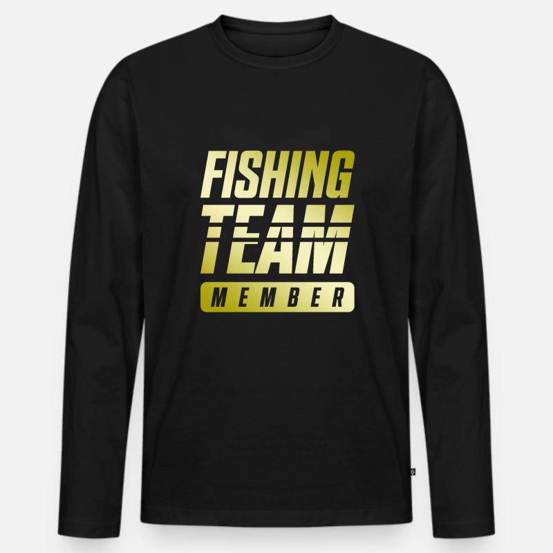 Fishing Team - Männer Premium Bio Langarmshirt - Schwarz