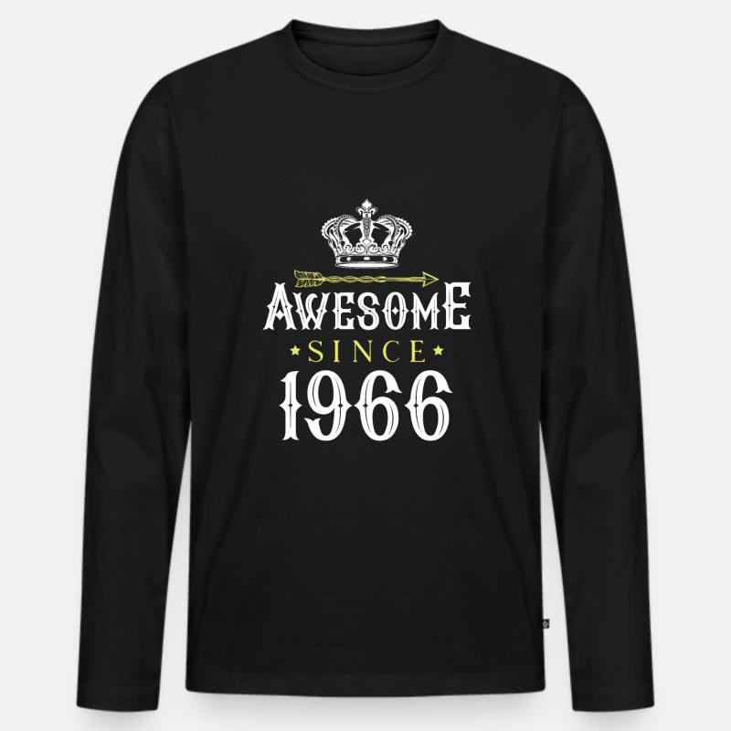 1966 awesome since - Männer Premium Bio Langarmshirt - Schwarz