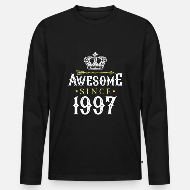 1997 awesome since - Männer Premium Bio Langarmshirt - Schwarz