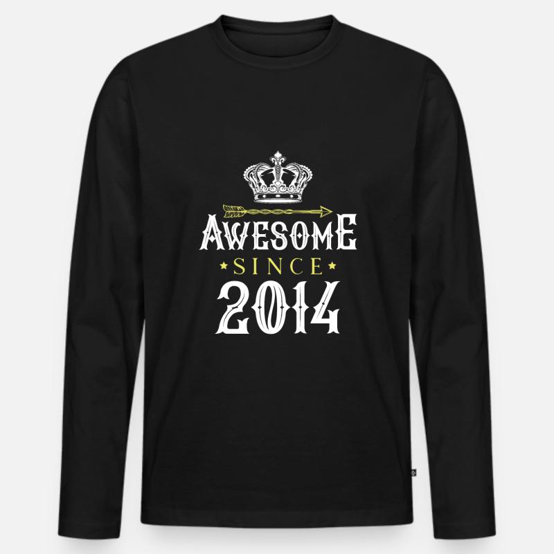2014 awesome since - Männer Premium Bio Langarmshirt - Schwarz