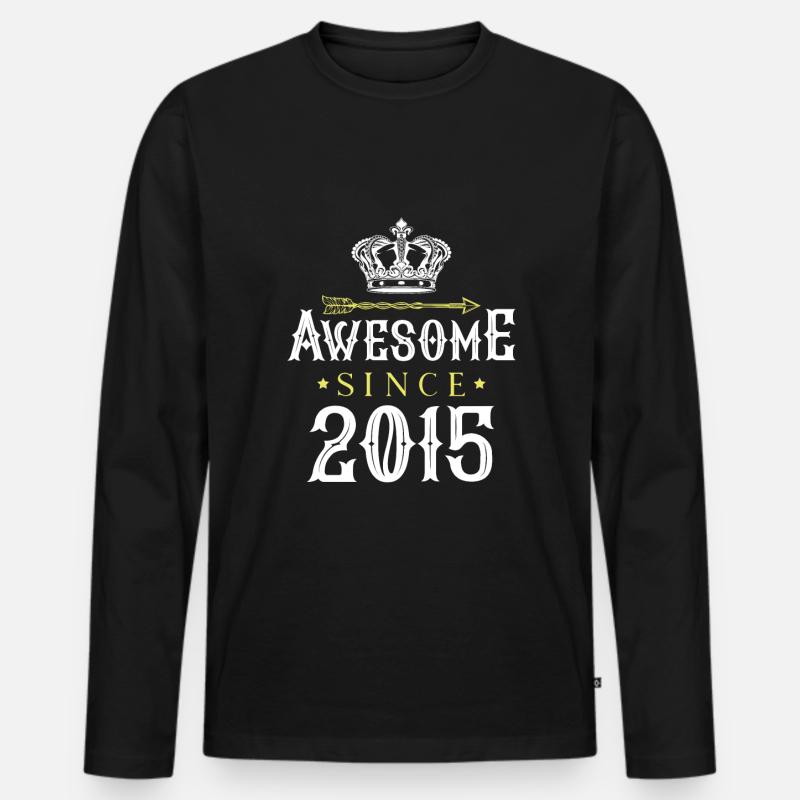 2015 awesome since - Männer Premium Bio Langarmshirt - Schwarz