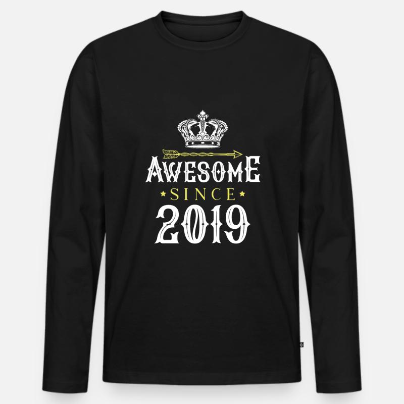 2019 awesome since - Männer Premium Bio Langarmshirt - Schwarz