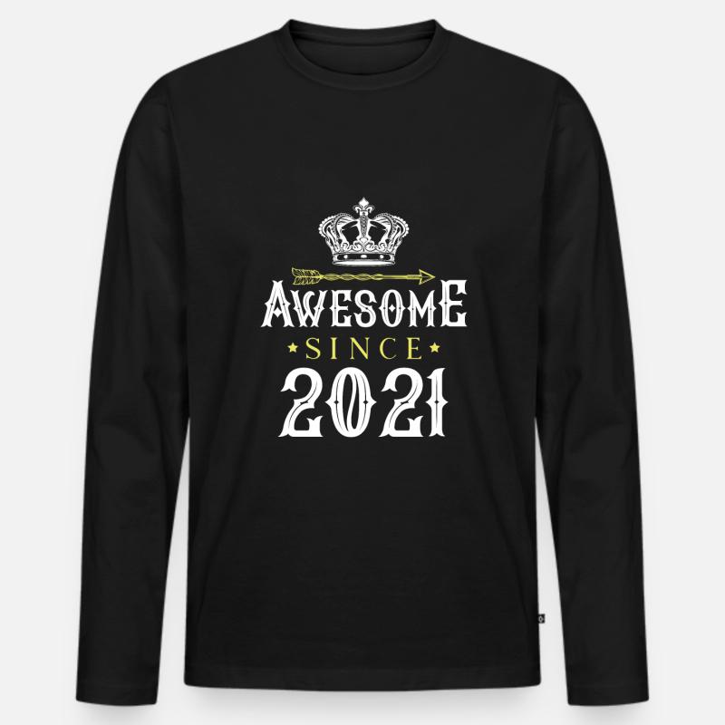 2021 awesome since - Männer Premium Bio Langarmshirt - Schwarz