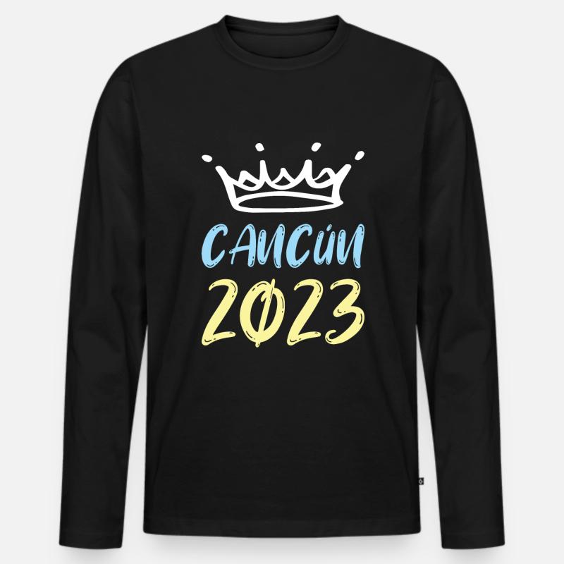 Cancun 2023 - Männer Premium Bio Langarmshirt - Schwarz