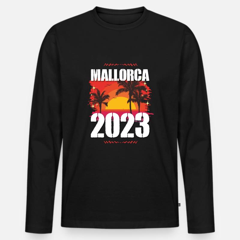 Mallorca 2023 - Männer Premium Bio Langarmshirt - Schwarz