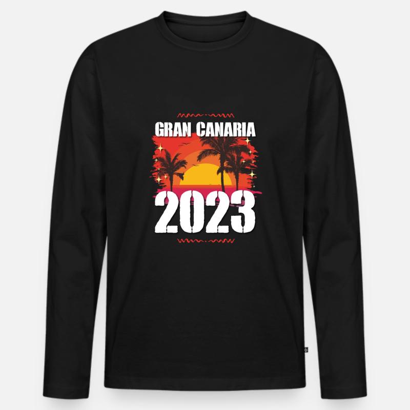 Gran Canaria 2023 - Männer Premium Bio Langarmshirt - Schwarz