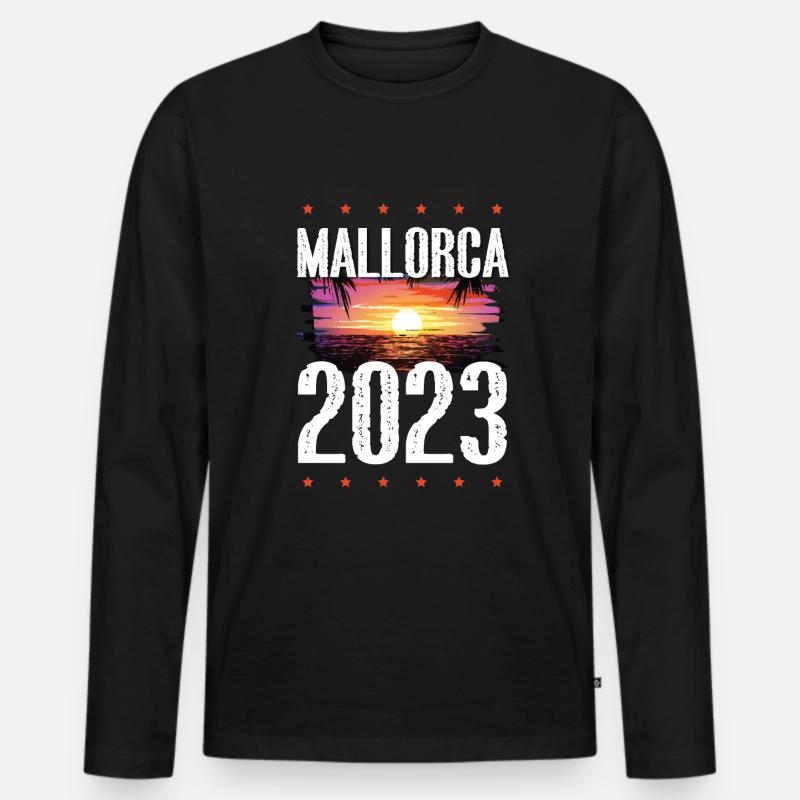 Mallorca 2023 - Männer Premium Bio Langarmshirt - Schwarz