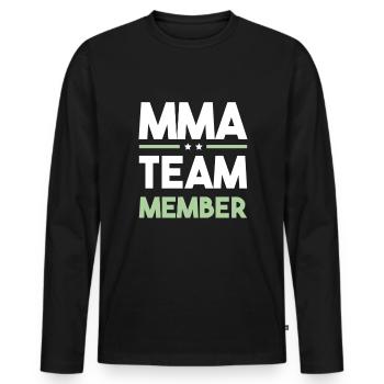 L’équipe MMA - T-shirt manches longues Premium bio Homme - noir - Devant - Nico (187cm)
