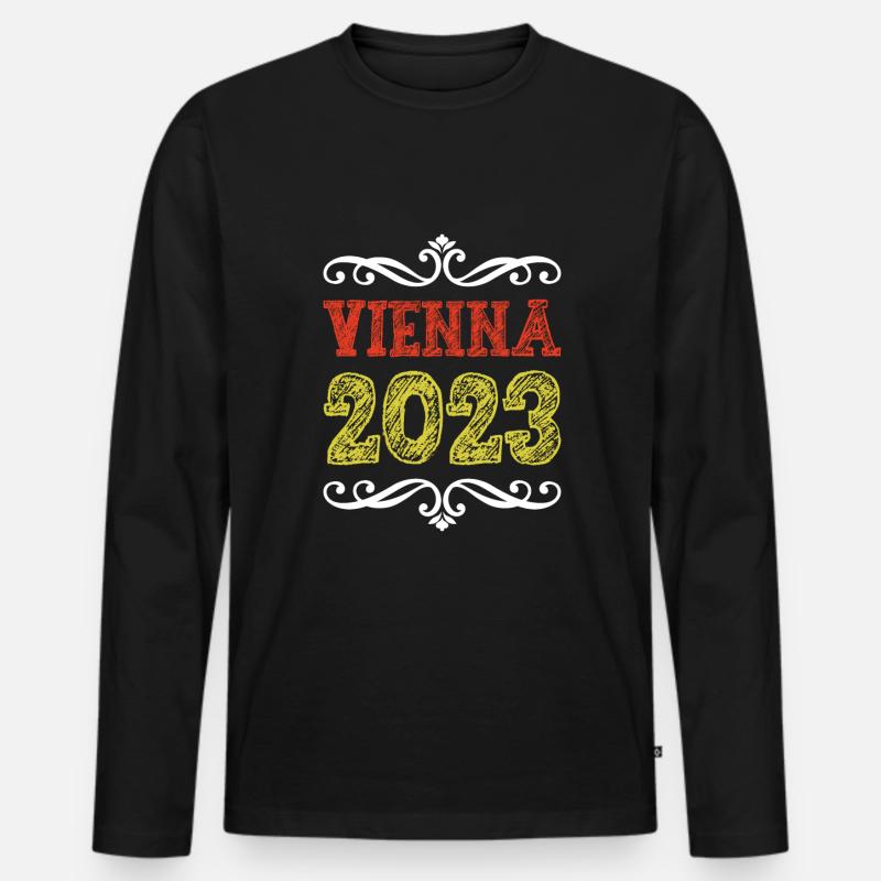 Vienna 2023 Wien - Männer Premium Bio Langarmshirt - Schwarz