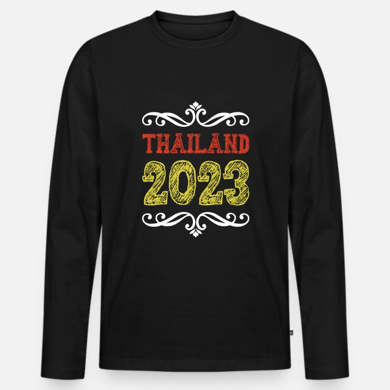 Thailand 2023 - Männer Premium Bio Langarmshirt - Schwarz