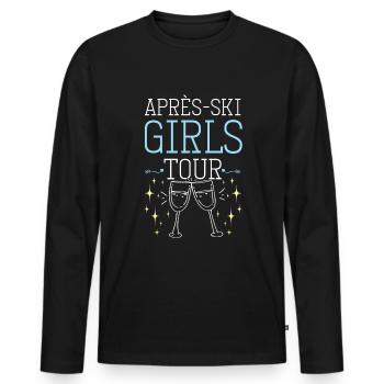 Après-Ski Girls Tour - T-shirt manches longues Premium bio Homme - noir - Devant - Nico (187cm)