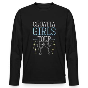 Tournée des filles en Croatie - T-shirt manches longues Premium bio Homme - noir - Devant - Nico (187cm)