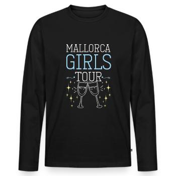 Visite des filles de Majorque - T-shirt manches longues Premium bio Homme - noir - Devant - Nico (187cm)