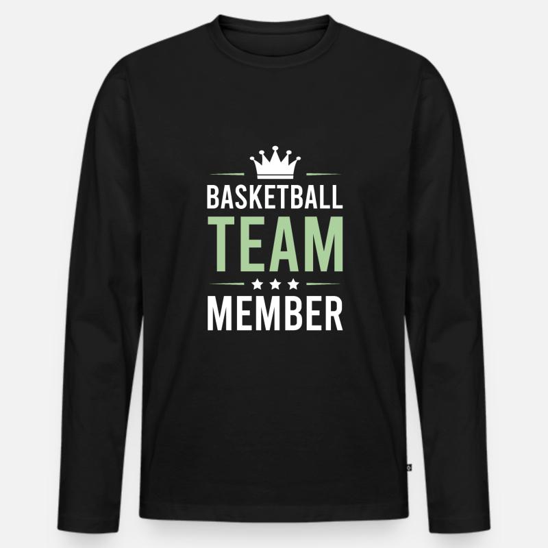 Basketball Team - Männer Premium Bio Langarmshirt - Schwarz