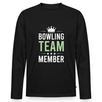 Équipe de bowling - T-shirt manches longues Premium bio Homme - noir - Devant - Nico (187cm)