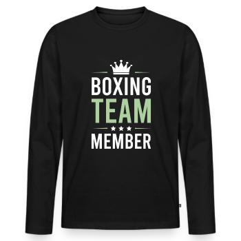Équipe de boxe - T-shirt manches longues Premium bio Homme - noir - Devant - Nico (187cm)
