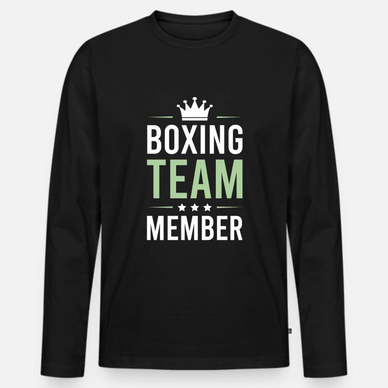 Boxing Team - Männer Premium Bio Langarmshirt - Schwarz