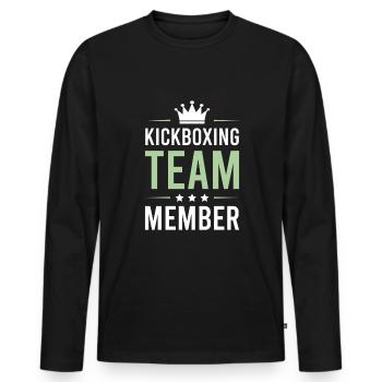 Équipe de kickboxing - T-shirt manches longues Premium bio Homme - noir - Devant - Nico (187cm)