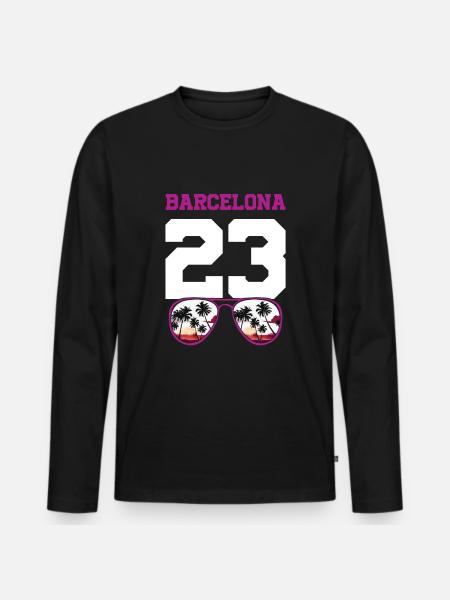 Maillot Barcelone 23 2023 - T-shirt manches longues Premium bio Homme - noir