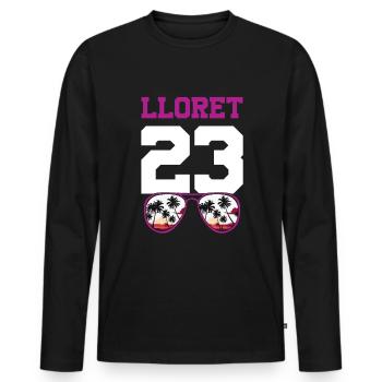 Lloret De Mar 23 Trikot 2023 - Männer Premium Bio Langarmshirt - Schwarz - Vorne - Nico (187cm)