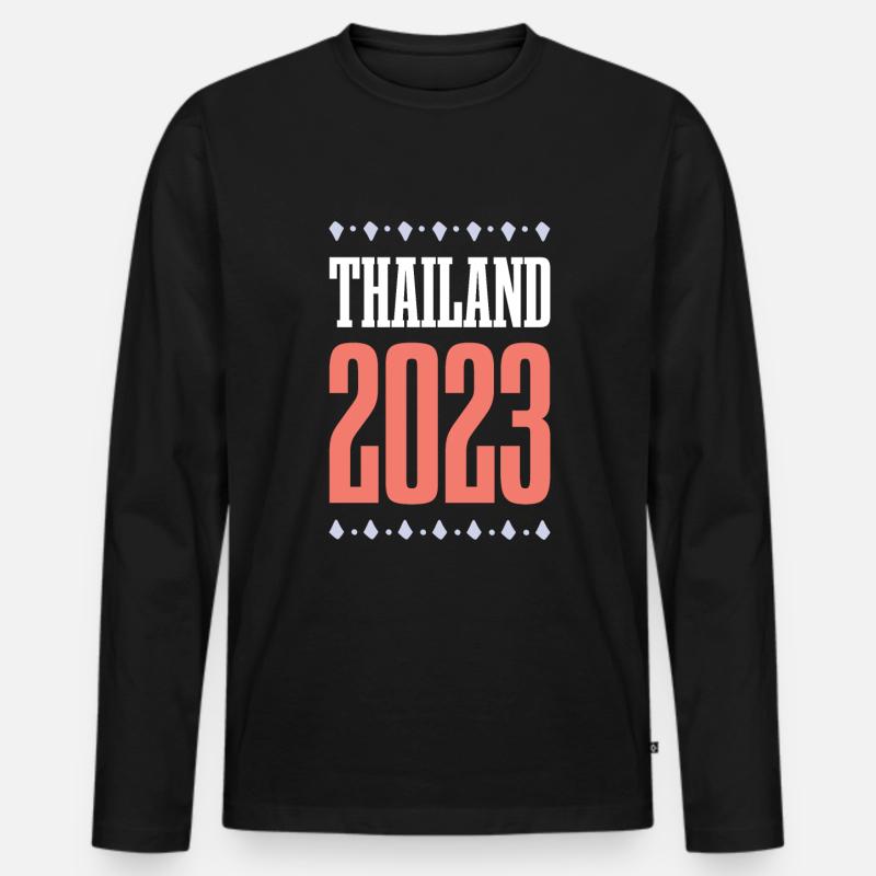 Thailand 2023 - Männer Premium Bio Langarmshirt - Schwarz