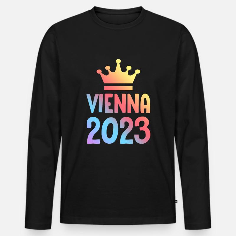Vienna 2023 Wien Krone - Männer Premium Bio Langarmshirt - Schwarz