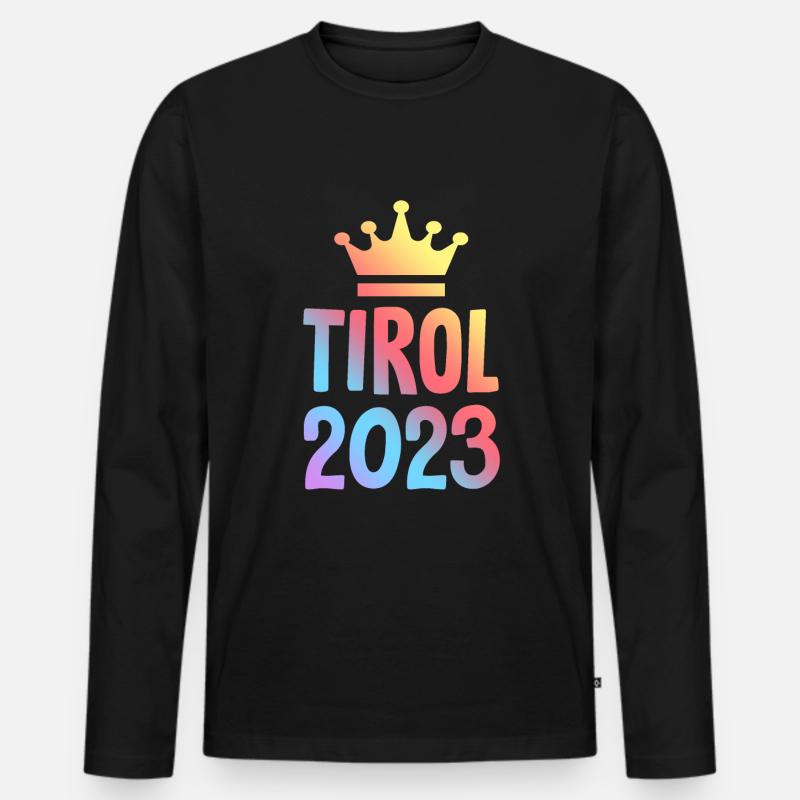 Tirol 2023 Krone - Männer Premium Bio Langarmshirt - Schwarz