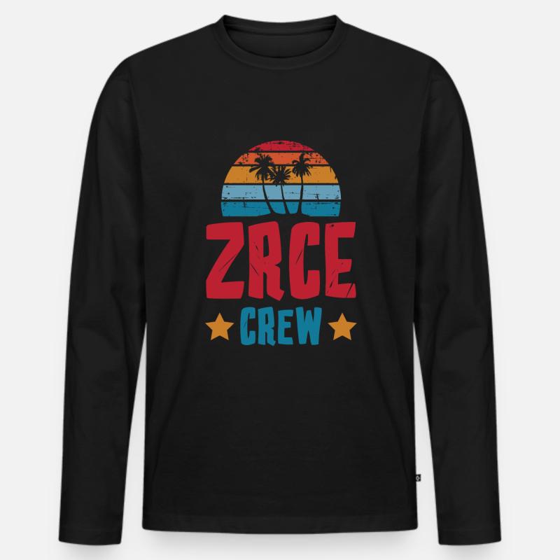 Zrce Crew - Männer Premium Bio Langarmshirt - Schwarz