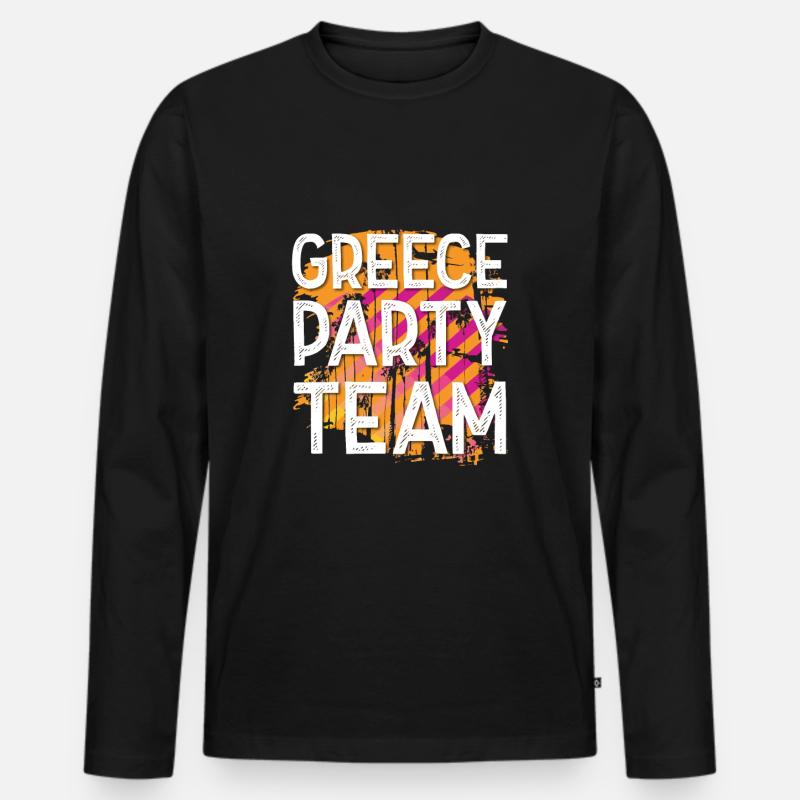 Greece Party Team - Männer Premium Bio Langarmshirt - Schwarz