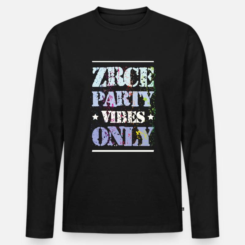 Zrce Party Vibes - Männer Premium Bio Langarmshirt - Schwarz