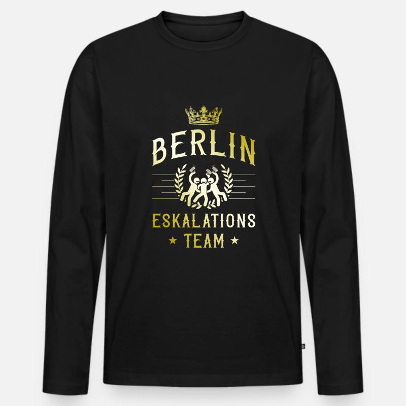 Berlin Eskalation - Männer Premium Bio Langarmshirt - Schwarz
