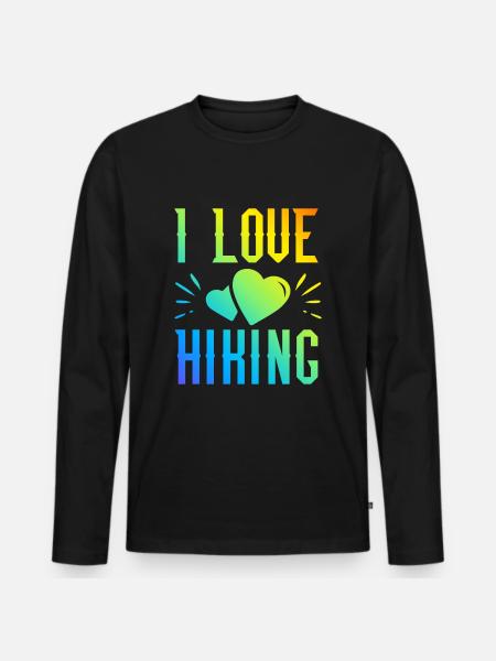 I love hiking - Men's Premium Organic Long Sleeve Shirt - black